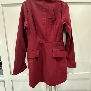 Commense Deep Red Blazer Dress